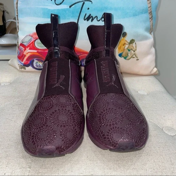 Puma Burgundy Fierce Krm High Top Sneakers Size 8 Excellent Condition - Picture 7 of 9